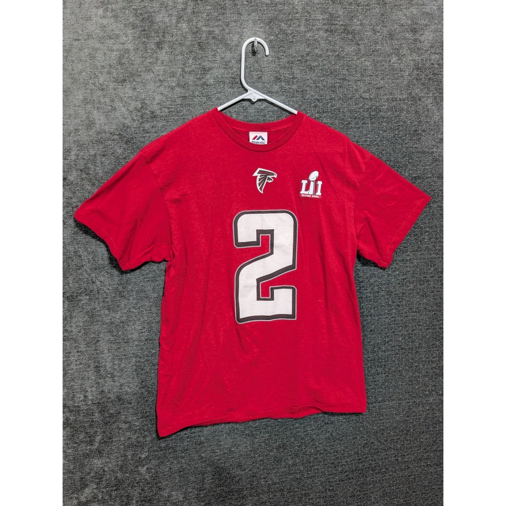 Majestic Atlanta Falcons Matt Ryan 2 Super Bowl LI T-Shirt Red Mens Large